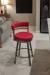 Amisco's Modern Swivel Barstool with Back in Red Vinyl, Silver Metal Finish - in Modern Home