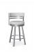 Amisco's Ronny Modern Silver and Gray Bar Stool with Low Back