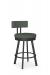 Amisco's Barry Black Swivel Bar Stool with Green Seat and Back Cushion