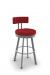 Amisco's Barry Swivel Barstool in Red Seat/Back Covering