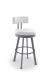 Amisco's Barry Upholstered Swivel Bar Stool with Curved Back and Round Seat Cushion
