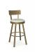 Amisco's Lauren Gold Swivel Bar Stool with Beige Fabric