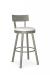 Amisco's Lauren Taupe Swivel Bar Stool with White Round Seat