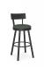 Amisco's Lauren Black Swivel Bar Stool with Green Seat Cushion