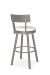 Amisco's Lauren Taupe Swivel Bar Stool with White Round Seat - Back View