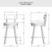 Amisco's Lauren Counter Height Dimensions