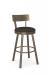 Amisco's Lauren Bronze Swivel Bar Stool with Brown Vinyl