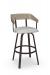 Amisco's Carson Nordic Brown Metal and Wood Swivel Bar Stool