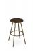 Amisco's Hans Gold Backless Swivel Bar Stool with Wood Seat