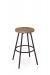 Amisco's Hans Backless Metal Swivel Bar Stool in Bronze with Wood Seat