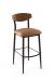Amisco Hint Stool with Wood Backrest, Metal Frame and Seat Cushion