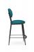 Amisco's Opus Upholstered Bar Stool with Teal Fabric - Retro/Modern Style - View of Side