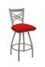 Holland's Catalina Big-And-Tall Swivel Barstool with Nickel Metal Finish and Red Vinyl Seat