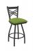 Holland's Catalina Big-And-Tall Swivel Barstool with Pewter Metal Finish and Green Seat Vinyl