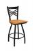 Holland's Catalina Big-And-Tall Swivel Barstool with Black Finish and Medium Maple Seat Wood Finish
