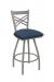 Holland's Catalina Big-And-Tall Swivel Barstool with Nickel Metal Finish and Blue Seat Vinyl