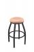 Holland's Misha #x802 Big and Tall Backless Swivel Stool in Pewter Metal Finish and Natural Oak Wood Seat Finish