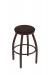 Holland's Misha #x802 Big and Tall Backless Swivel Stool in Bronze Metal Finish and Brown Seat Cushion