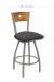 Holland's XL Voltaire Swivel Bar Stool with Wood Back