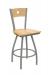 Holland's #830 Voltaire XL Big and Tall Barstool with Back - In Nickel Metal Finish and Natural Maple Seat and Wood Back Finish