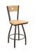 Holland's #830 Voltaire XL Big and Tall Barstool with Back - In Bronze Metal Finish and Natural Maple Seat and Wood Back Finish