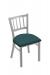 Holland's #610 Contessa Dining Chair in Nickel Metal Finish and Teal Seat Cushion