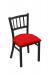 Holland's #610 Contessa Dining Chair in Black Metal Finish and Red Seat Cushion