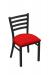 Holland's #400 Jackie Dining Chair in Black Metal Finish and Red Seat Cushion