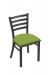 Holland's #400 Jackie Dining Chair in Pewter Metal Finish and Green Seat Cushion