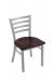 Holland's #400 Jackie Dining Chair in Nickel Metal Finish and Oak Dark Cherry Wood Seat Finish