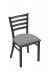 Holland's #400 Jackie Dining Chair in Pewter Metal Finish and Gray Seat Cushion