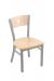 Holland Voltaire #630 Dining Chair in Nickel Metal Finish, Natural Maple Seat and Back Wood Finish