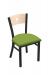 Holland Voltaire #630 Dining Chair in Black Metal Finish, Natural Maple Wood Back, and Green Seat Cushion